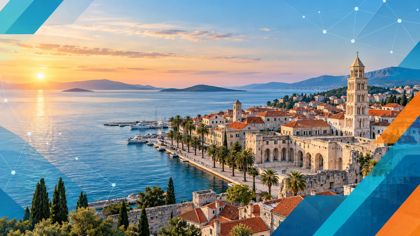 Coastal cityscape representing Split, Croatia